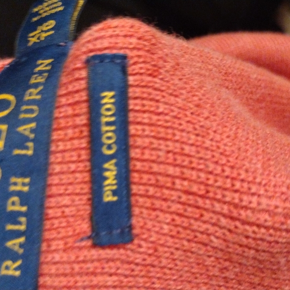 Polo by Ralph Lauren Salmon colored Pima Cotton long sleeve zip polo - Picture 8 of 9